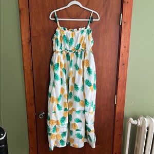 J.Crew pineapple print cotton sun dress size 14